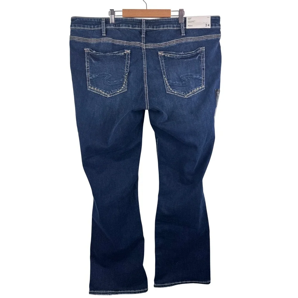Silver Jeans Co Suki Slim Boot Women 24 Indigo Curvy Mid Rise W93616SSX394